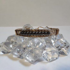 Hematite Bead Hand Wrapped 14kt Gold Filled Sterli
